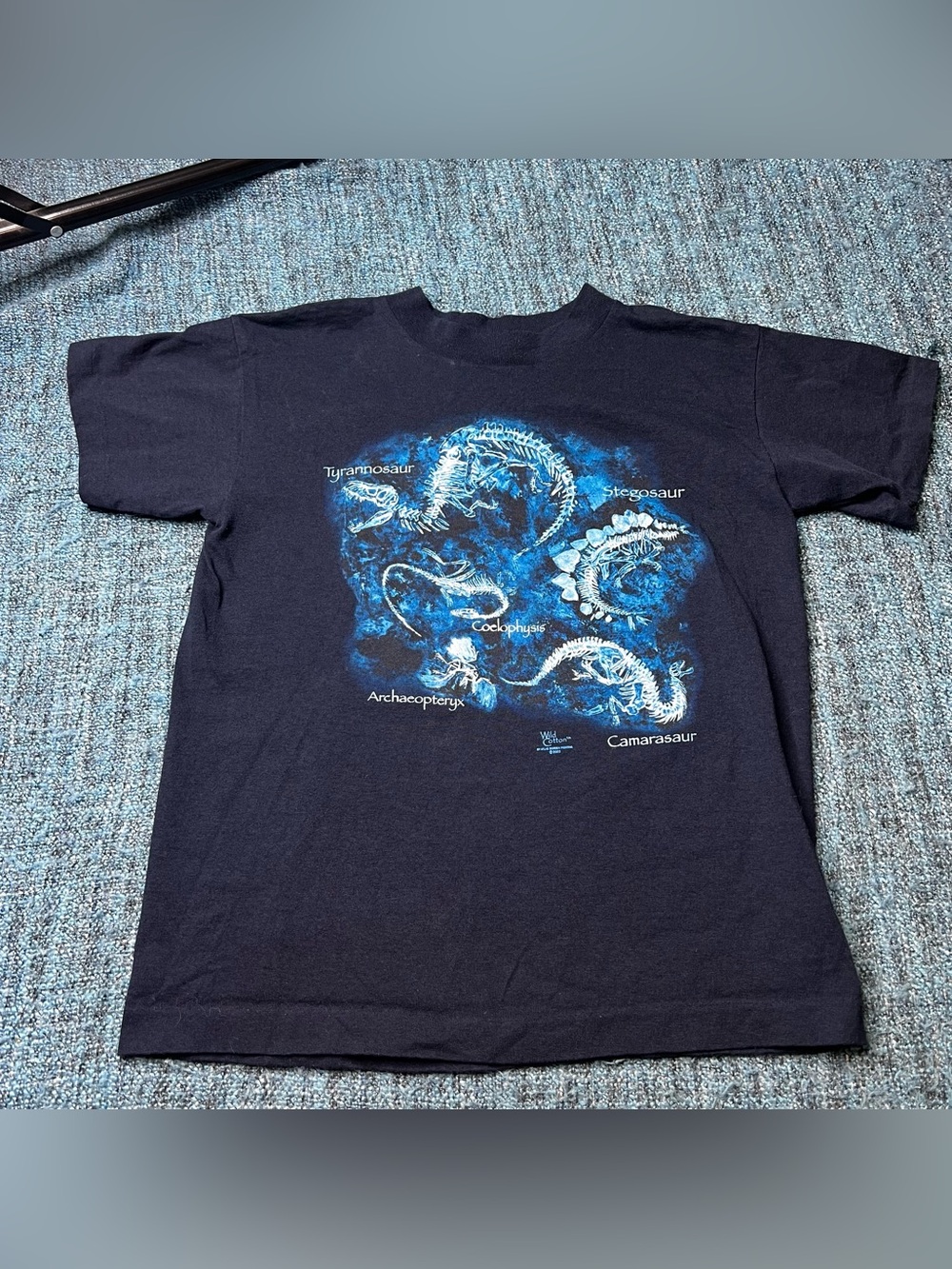 Vintage 2003 Wild Cotton Dinosaur Fossil Front & Back Print T-Shirt Youth 14-16